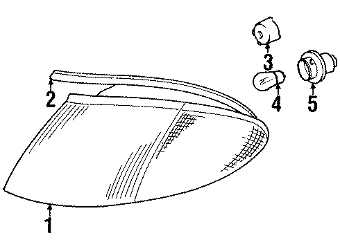 1997 Hyundai Sonata Bulbs Lamp Assembly-Front Combination, LH Diagram for 92301-34550