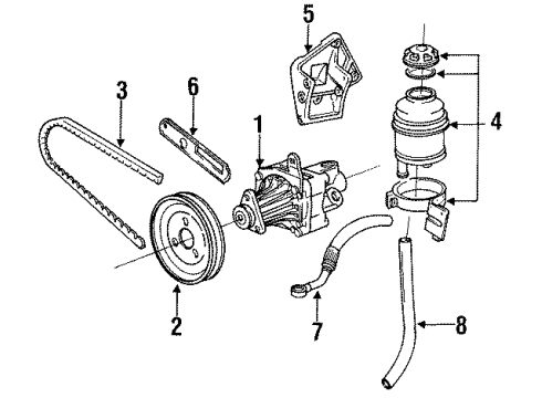 1992 BMW 318i P/S Pump & Hoses Pulley Diagram for 32421717746