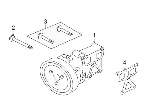 2008 Mitsubishi Lancer Water Pump Bolt-HEXAGON FLANGE Head Diagram for MF140236