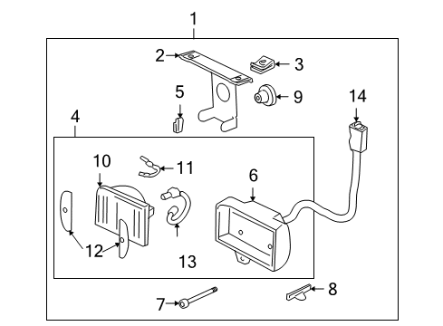 1996 Oldsmobile Bravada Fog Lamps Lamp Asm-Front Fog Diagram for 5978090