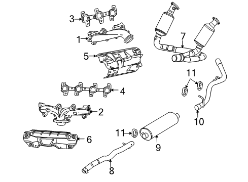 2007 Mitsubishi Raider Exhaust Components Exhaust-Exhaust Diagram for 52855725AB