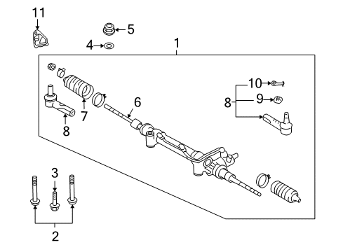 2010 Lexus LX570 Steering Column & Wheel, Steering Gear & Linkage Gear Assembly Diagram for 44200-60170