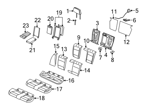 2008 BMW 328i Rear Seat Components Lateral Trim Panel Left Diagram for 52207162485