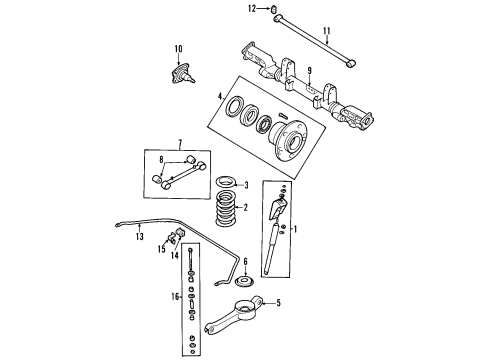 2003 Kia Sedona Rear Axle, Stabilizer Bar, Suspension Components Bush-Rubber Diagram for 0K52Y28156B