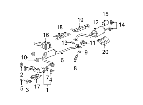 2011 Honda Fit Exhaust Components Converter, Cc Diagram for 18190-RP3-A10