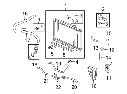 2011 Honda Accord Powertrain Control Bracket, L. Radiator Mounting (Upper) Diagram for 74176-TA0-A00