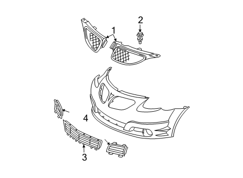 2005 Pontiac Vibe Grille & Components Grille, Radiator Upper *Gray Diagram for 88973371