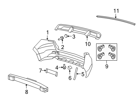 2007 Acura RDX Parking Aid Sensor, Back-Up (Moroccan Red Pearl) Diagram for 08V67-STK-260K