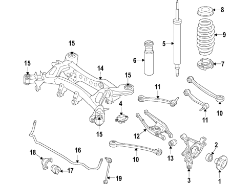 2019 BMW M4 Rear Suspension, Lower Control Arm, Upper Control Arm, Ride Control, Stabilizer Bar, Suspension Components Shock Absorber Edc, Rear Left Diagram for 33522284913