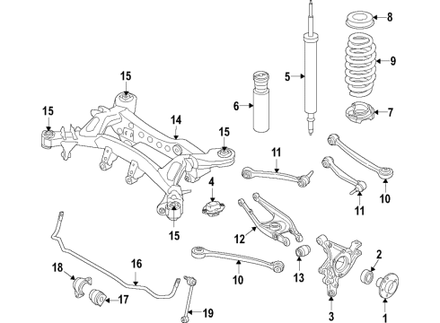 2020 BMW M4 Rear Suspension, Lower Control Arm, Upper Control Arm, Ride Control, Stabilizer Bar, Suspension Components REAR COIL SPRING Diagram for 33537857313