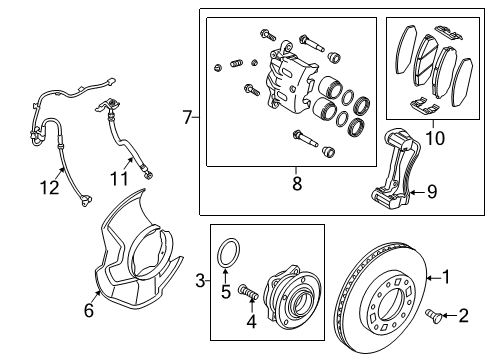 2014 Kia Sorento Front Brakes Front Brake Assembly, Right Diagram for 581301U500