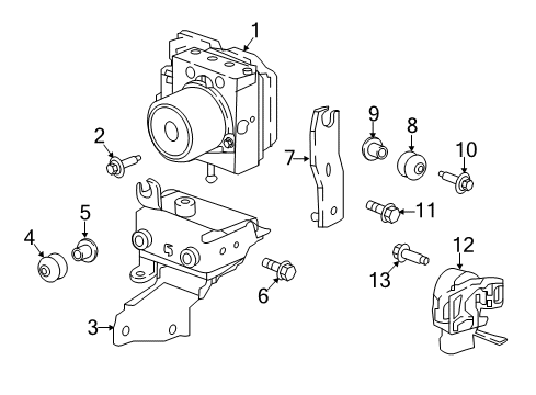 2018 Nissan Leaf ABS Components Aniti Skid Actuator And Ecu Assembly Diagram for 47660-5SA0B