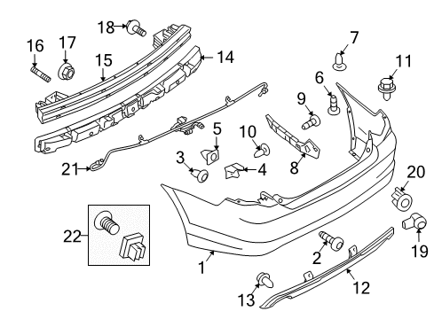 2010 Mercury Milan Parking Aid Deflector Diagram for 6N7Z-17808-BA