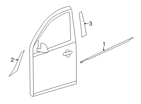 2018 Nissan Versa Note Exterior Trim - Front Door MOULDING Assembly - Front Door Outside, RH Diagram for 80820-9MB0A