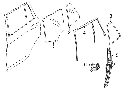 2013 BMW X1 Rear Door Window Lifter Rear Right Diagram for 51352990388