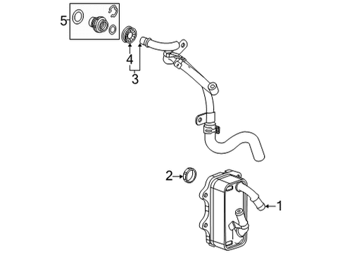 2021 Cadillac CT5 Oil Cooler Inlet Hose Diagram for 12696840