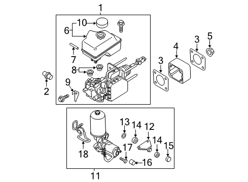 2021 Nissan NV2500 Hydraulic System Pin-STOPPER, Reservoir Tank Diagram for 46032-1PA0A
