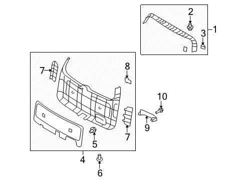 2009 Kia Borrego Interior Trim - Lift Gate Cover-Tail Gate Trim Panel Diagram for 817532J000H9