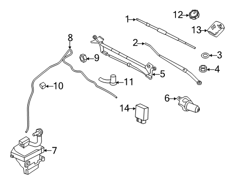 2010 Lincoln MKZ Wiper & Washer Components Wiper Control Module Diagram for 9E5Z-14B205-B