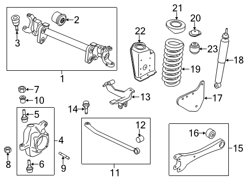 2014 Ford F-250 Super Duty Front Suspension Components, Stabilizer Bar Knuckle Diagram for DC3Z-3130-A