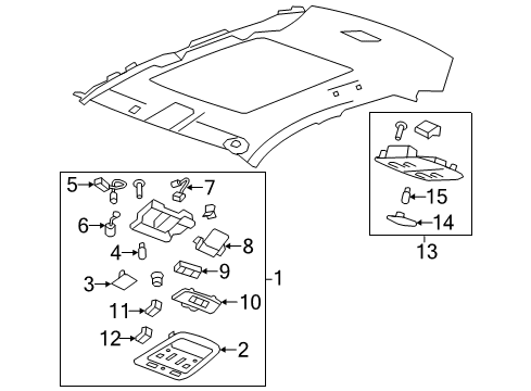 2015 Cadillac CTS Interior Trim - Roof Reading Lamp Assembly Diagram for 20896904