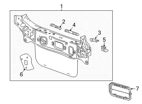 2020 Chevrolet Bolt EV Rear Body Rear Body Panel Support Diagram for 94516056