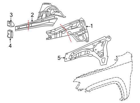 2013 Jeep Grand Cherokee Structural Components & Rails Panel-COWL Side Diagram for 68020982AE
