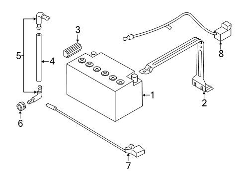 2010 BMW 535i GT Battery Battery Holder Diagram for 61217585707