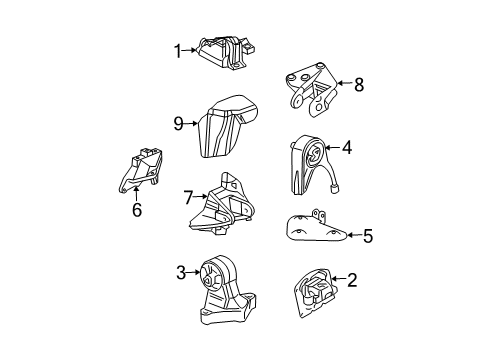 2004 Chrysler Sebring Engine & Trans Mounting Bracket-Transmission Mount Diagram for 4578100AA