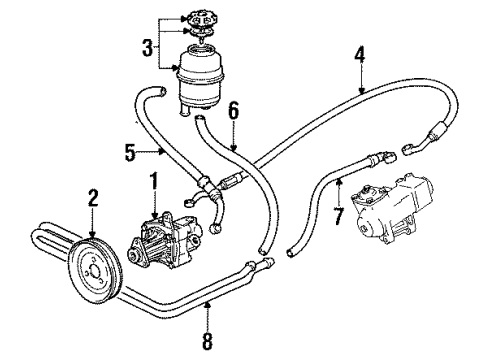1995 BMW 530i P/S Pump & Hoses, Steering Gear & Linkage Return Pipe Diagram for 32411141505