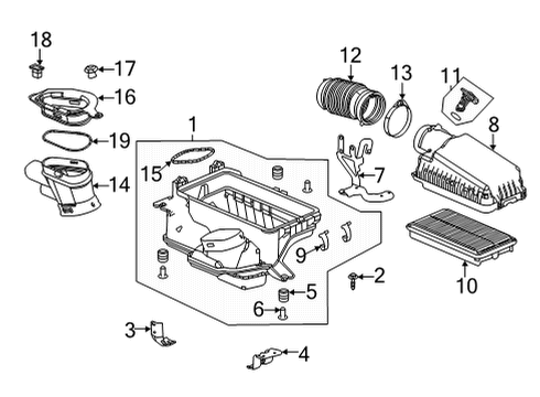 2021 Acura TLX Filters COVER, AIR CLEANER Diagram for 17211-6S8-A01