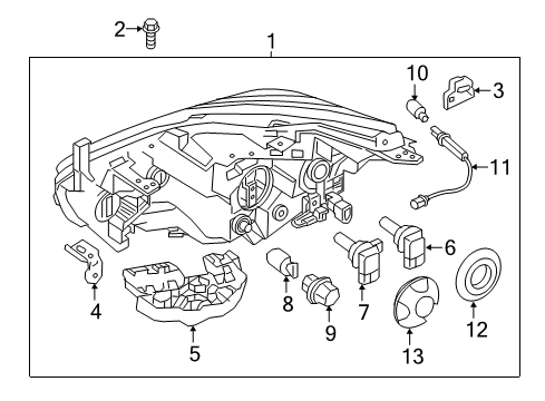 2015 Nissan Murano Bulbs Cover-Socket, Headlamp Diagram for 26029-4BA0A