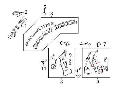 2014 Buick LaCrosse Hinge Pillar Drain Valve Diagram for 20931531