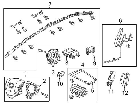 2012 Honda Civic Air Bag Components Sensor Assy., FR. Crash Diagram for 77930-TR0-B21