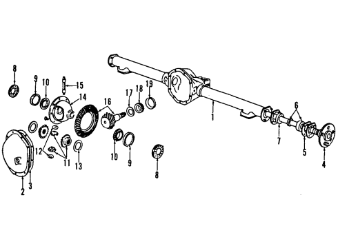 1987 Dodge Dakota Rear Axle, Differential, Propeller Shaft YOKE Diagram for 2852323