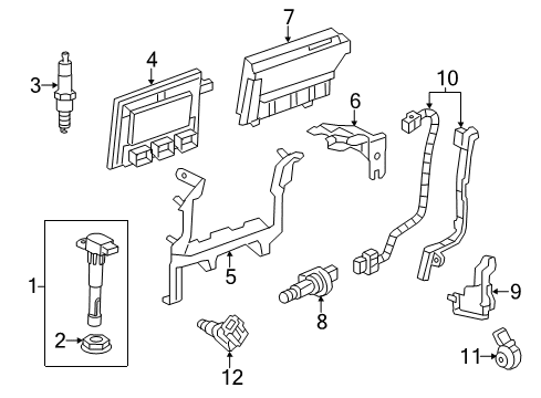 2015 Honda Civic Ignition System Cover, Engine Control Module Diagram for 37823-RX0-A00