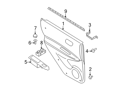 2012 Nissan Rogue Rear Door Seal-Rear Door Inside, LH Diagram for 82835-JM01A