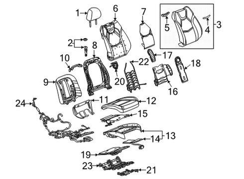 2022 Cadillac CT4 Passenger Seat Components Seat Cushion Pad Diagram for 84950517