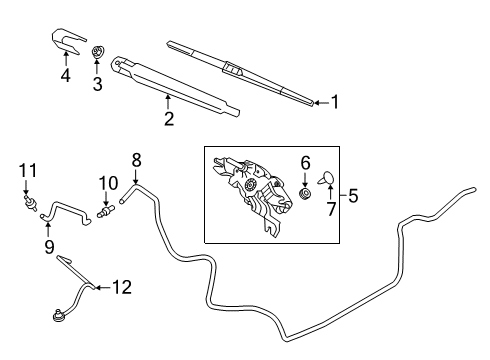 2020 Hyundai Santa Fe Wipers Rear Washer Nozzle Assembly Diagram for 98930-S1000