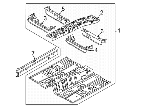 2022 Hyundai Sonata Floor & Rails CROSSMEMBER, LH Diagram for 65175L1000