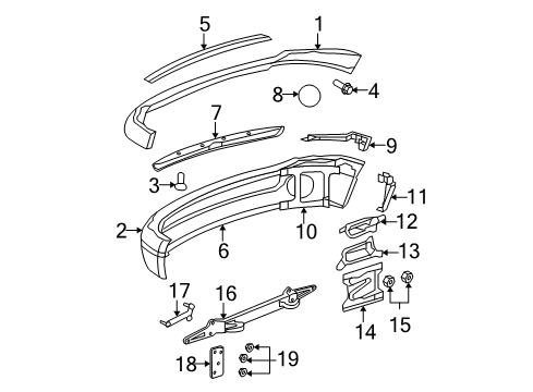 2007 Dodge Ram 1500 Front Bumper Plug-Fog Lamp Hole Diagram for 55077234AD