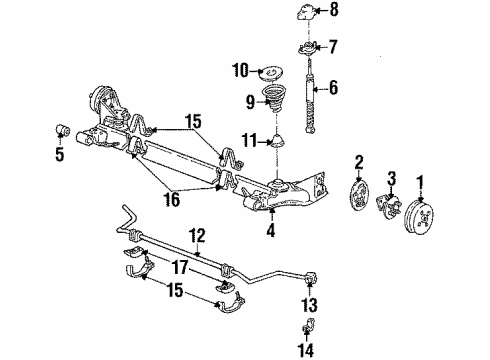 1988 Buick Skylark Rear Brakes Rear Spring Diagram for 10026152