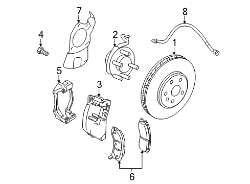 2006 Cadillac STS Front Brakes Caliper Diagram for 19207442