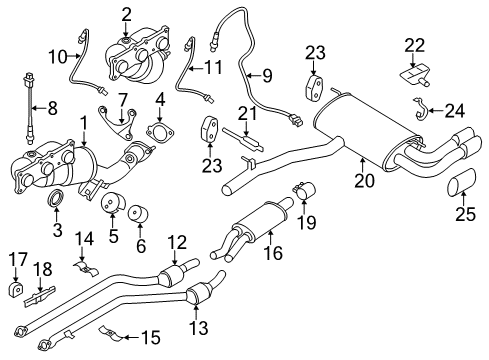 2011 BMW X3 Powertrain Control Rear Exhaust Flap Muffler Diagram for 18307646018