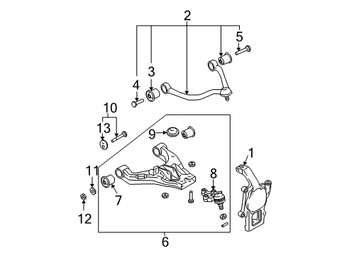 2006 Kia Sorento Front Suspension Components, Lower Control Arm, Upper Control Arm, Stabilizer Bar Bolt-UCA Diagram for 542013E000