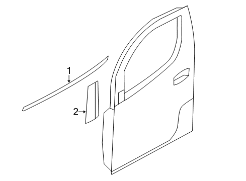 2016 Nissan NV200 Exterior Trim - Front Door Tape-Front Door Sash Front, RH Diagram for 80816-3LM0A