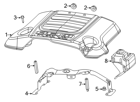 2019 Ram 1500 Engine Appearance Cover Cover-INSULATOR Diagram for 4627978AB