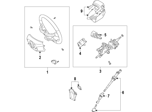 2011 Toyota Land Cruiser Steering Column & Wheel, Steering Gear & Linkage Steering Column Diagram for 45810-60082