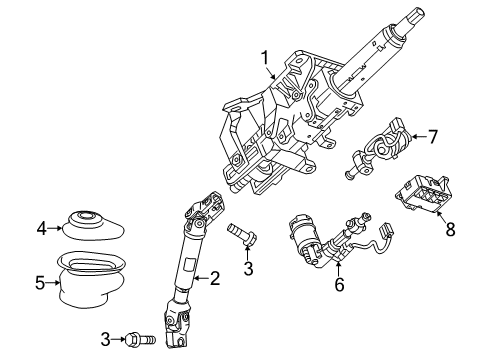 2015 Cadillac XTS Steering Column, Steering Wheel & Trim Lower Shaft Diagram for 20940365