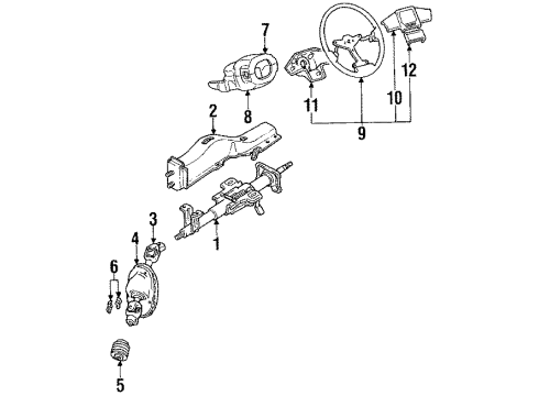 1990 Hyundai Sonata Steering Column & Wheel, Steering Gear & Linkage Switch Assembly-Dimmer Diagram for 93460-33000